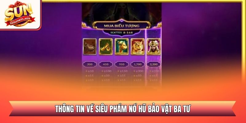 Thông tin về siêu phẩm nổ hũ bảo vật ba tư